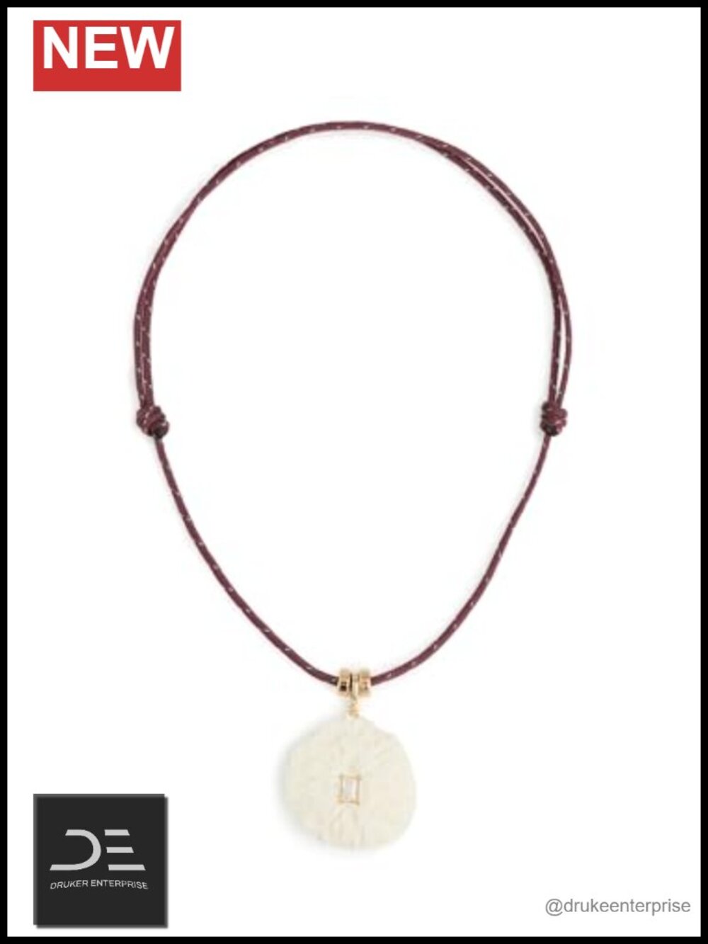 Coral Resin Pendant Necklace Gold Plated Brass Cubic Zirconia